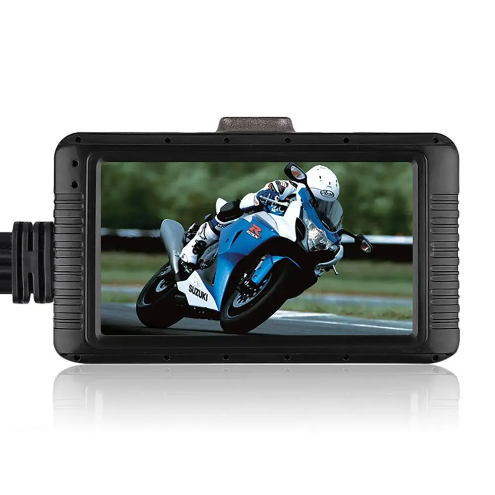 

Видеорегистратор для мотоцикла, экран 3 дюйма, HD 1080p, камера переднего и заднего вида