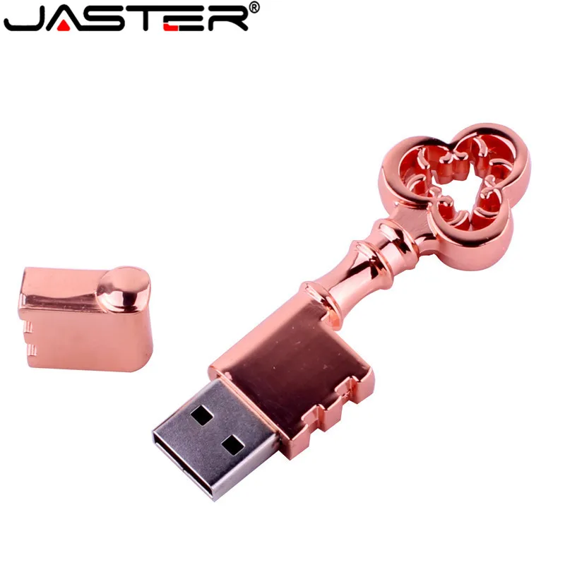 Металлический USB флеш-накопитель JASTER из розового золота, USB флешка, настоящая Золотая флешка, 4 ГБ, 8 ГБ, 16 ГБ, 32 ГБ, 64 ГБ, флешка, карта памяти