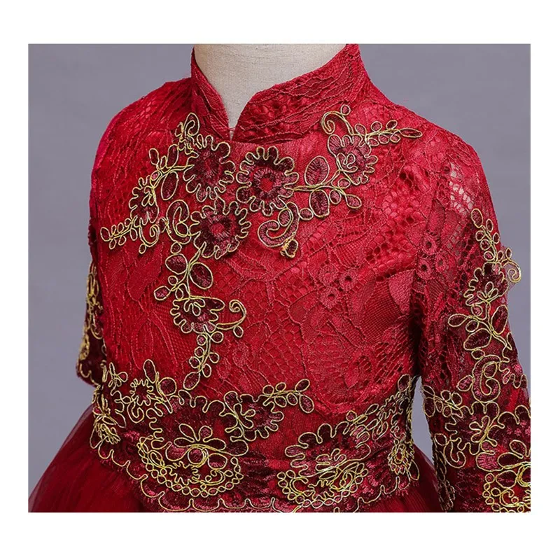 Рождественское платье для девочек 2-12 лет кружевное праздничное принцессы без