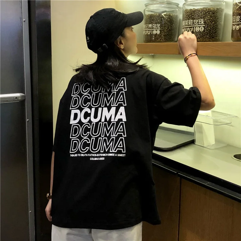 

Summer 2021 Hip-Hop Style Printed Short-Sleeved T-Shirt Harajuku Ulzzang Korean Loose Half-Sleeved Ins Wild Funeral Clothes