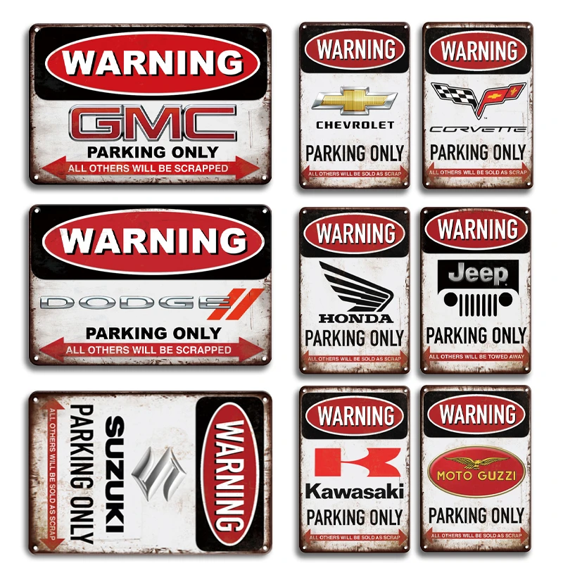 

Vintage Warning Ford Parking Only Metal Poster Tin Sign Retro Parking Metal Poster Decorative Plaques Shabby Chic Garage Decor