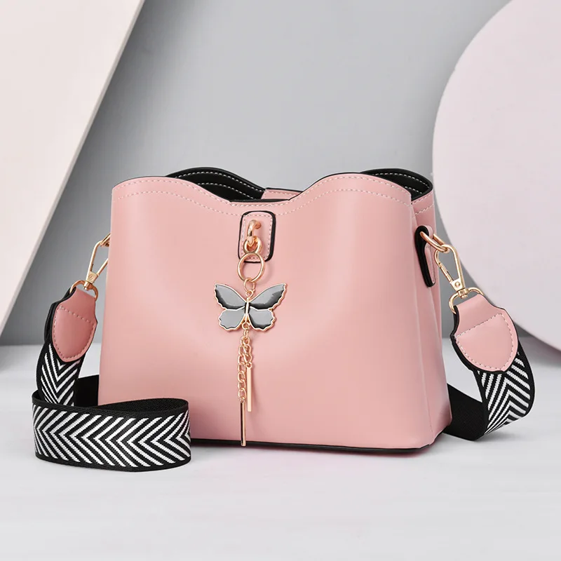 

Fashon Women's Bucket Shoulder Bag PU Leather Weave Strap Belt women Bag Luxury Messenger Bag inclined shoulder bag
