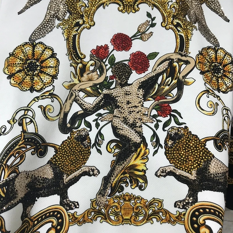 

Autumn and winter men's casual suit new brand design Slim printing hot drilling fashion brand