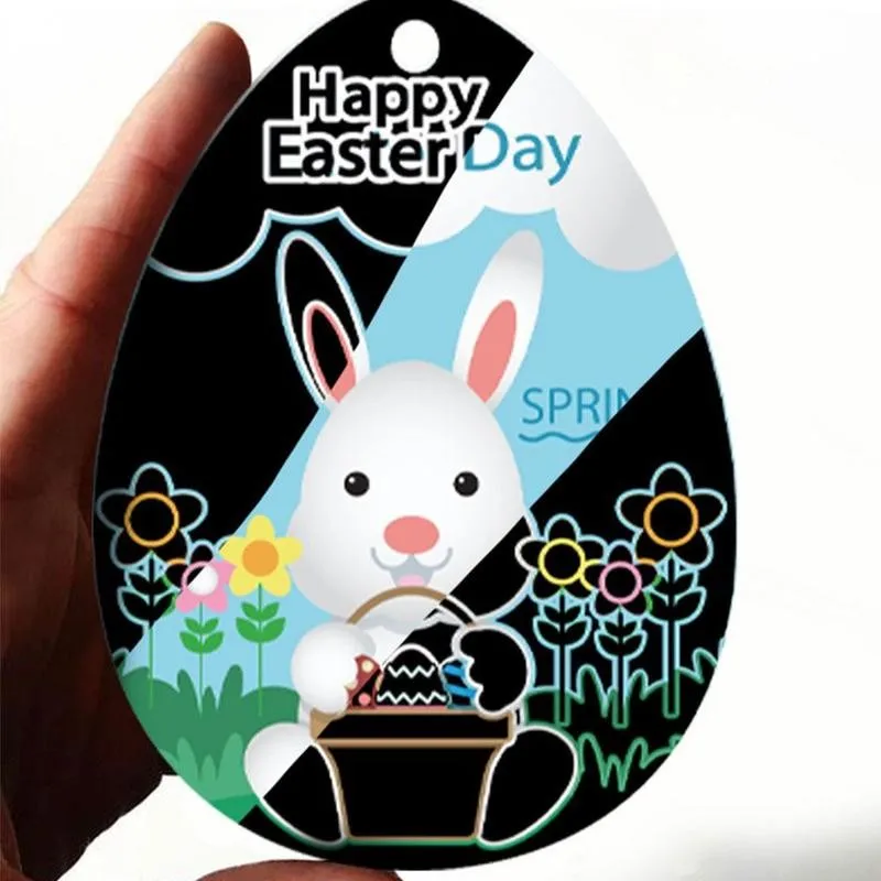

A Set Of Diy Scratch Cards Easter Egg Scratch Painting Toy Educational DIY Tool Painting Gifts Children Crafts And Arts O9U8