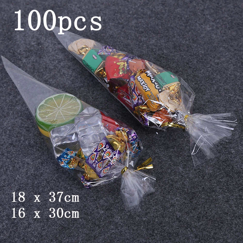 100 шт прозрачные Opp пластиковые пакеты для конфет леденец печенья подарочные