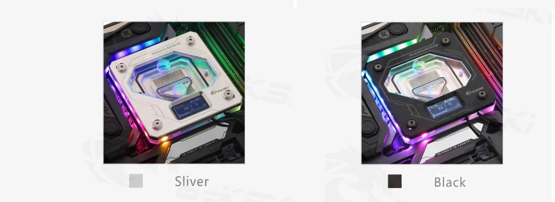 Bykski Процессор воды блок использовать для INTEL LGA1150/1151/1155/1156 LGA2011 2066X99 RGB 5V GND Аврора светильник Температура Дисплей OLED