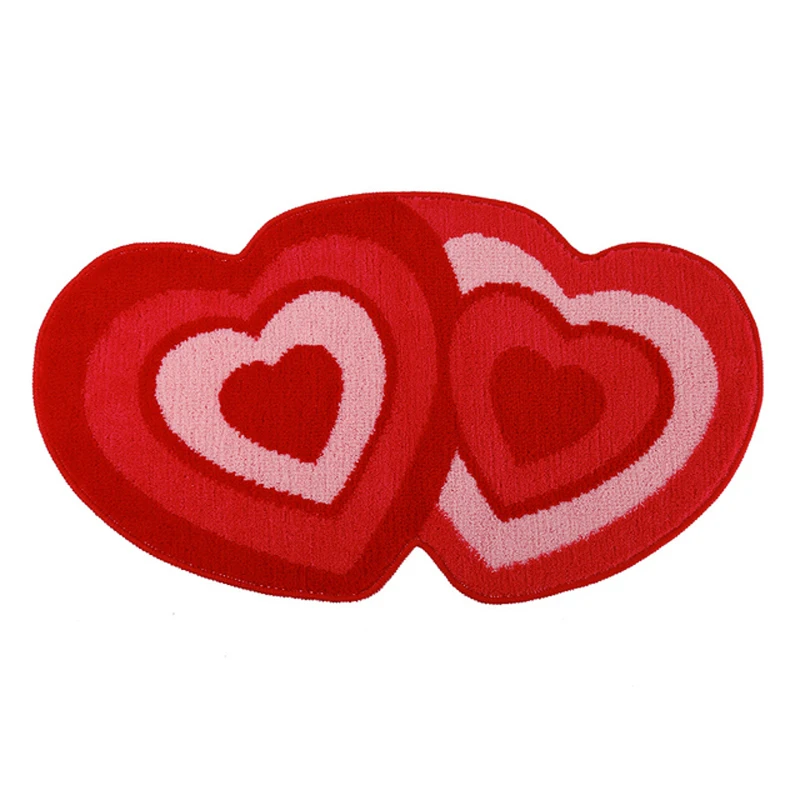 creative love heart shape floor carpet home hotel decoration red heart shape door mat wedding carpet free global shipping