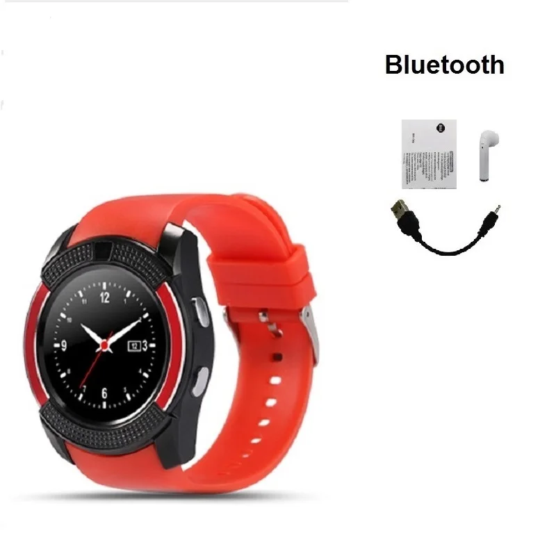 Red with BT Stepfly SM08 Смарт-часы 1,22 дюймов полный круглый дисплей 2G один nano sim bluetooth Смарт-часы - Цвет: Red with BT