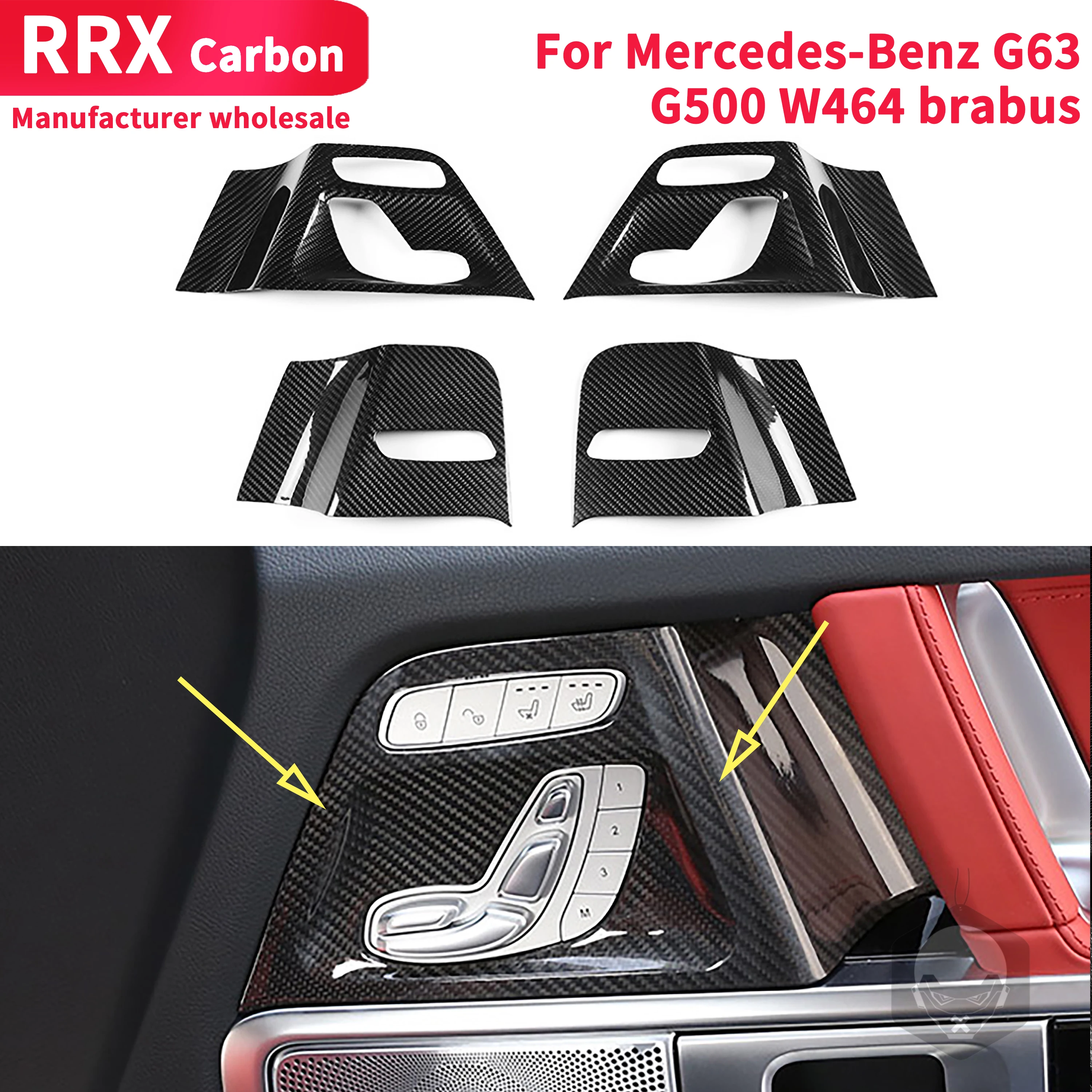 

Seat Adjust Buttons Decoration Frame Covers Switch Panel Stickers Trim For Mercedes-Benz G-CLASS G500 2019-2020 G63 W464