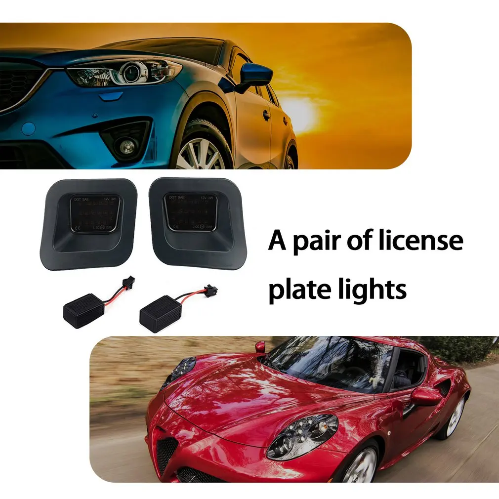 

2Pcs/set License Plate Light Lamp Housing Parking Light Car Meticulous Modification Replacement Part For Dodge Ram