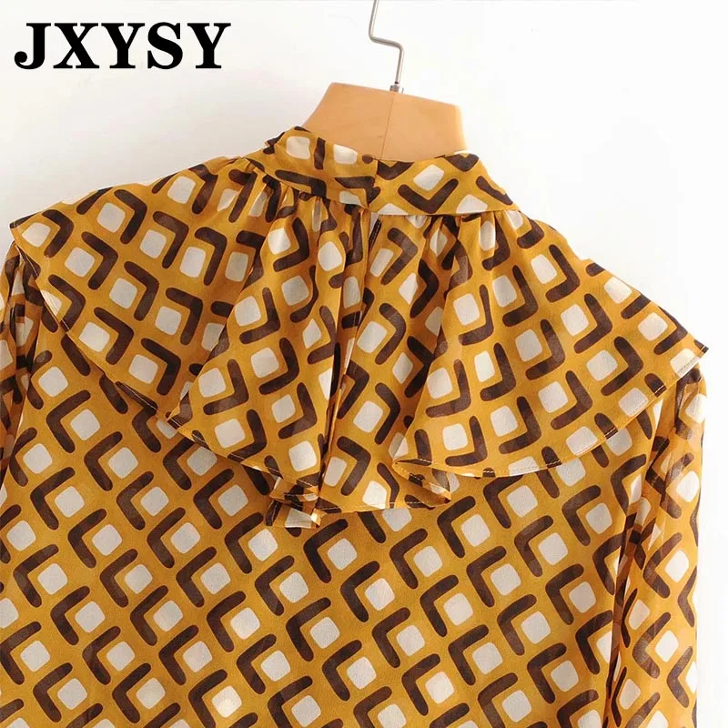 Женская блузка в английском стиле JXYSY уличная мода с принтом blusas mujer de moda кимоно