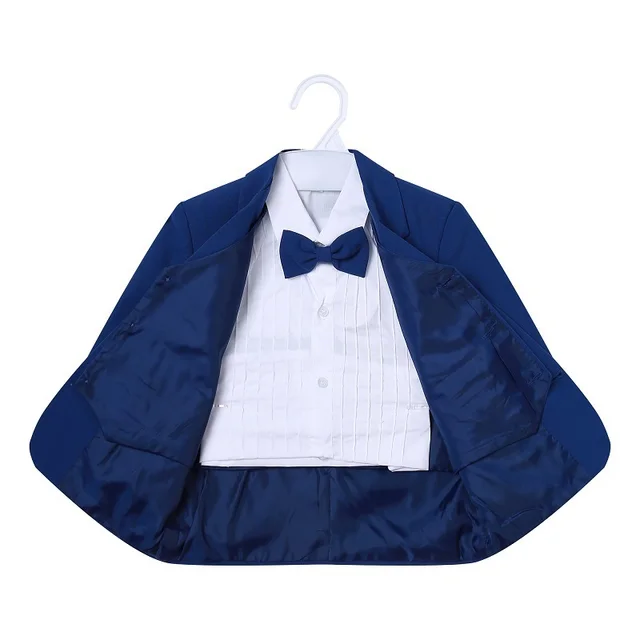 Baby Boy Formal Clothes Set Jacket+Shirt+Vest+Bowtie+Pant 5PCS Infant Toddler Child Clothes Suit Blazer Jacket Baby Clothes 0-2Y 2