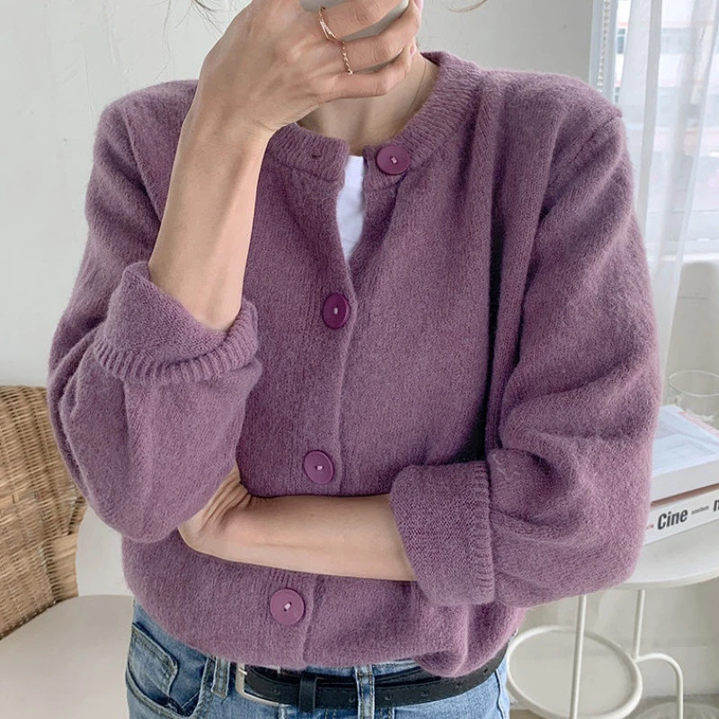 

2020 Autumn Winter Women's Cardigans Korean Style Casual Stylish Knitted Button Lady Sweaters Female
