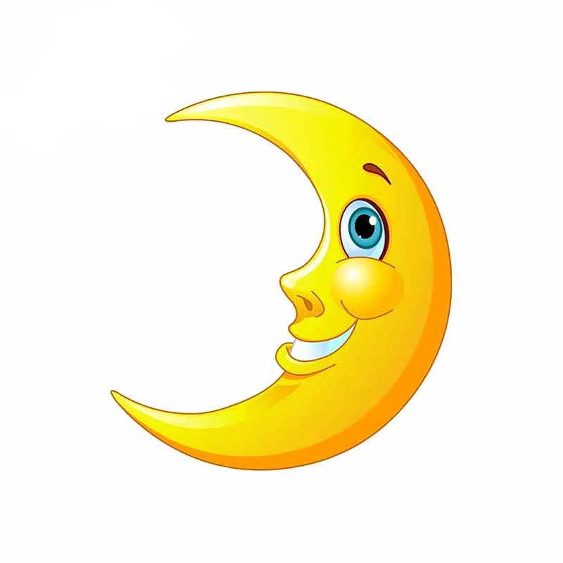 

13cm X 11.7cm For Moon Smiling Moon Car Stickers PVC And Decals Anime Fashion Occlusion Scratch Creative SUV Decoration