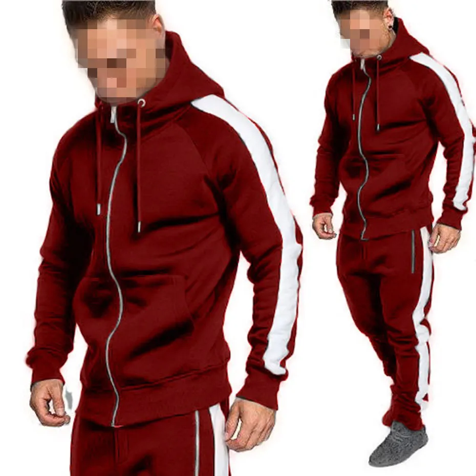 

2021 Brand tracksuit men Casual sports suit Sets Male Sweatshirt Cardigan Men Set Clothing Pants plus size S-3XL sweat suits men