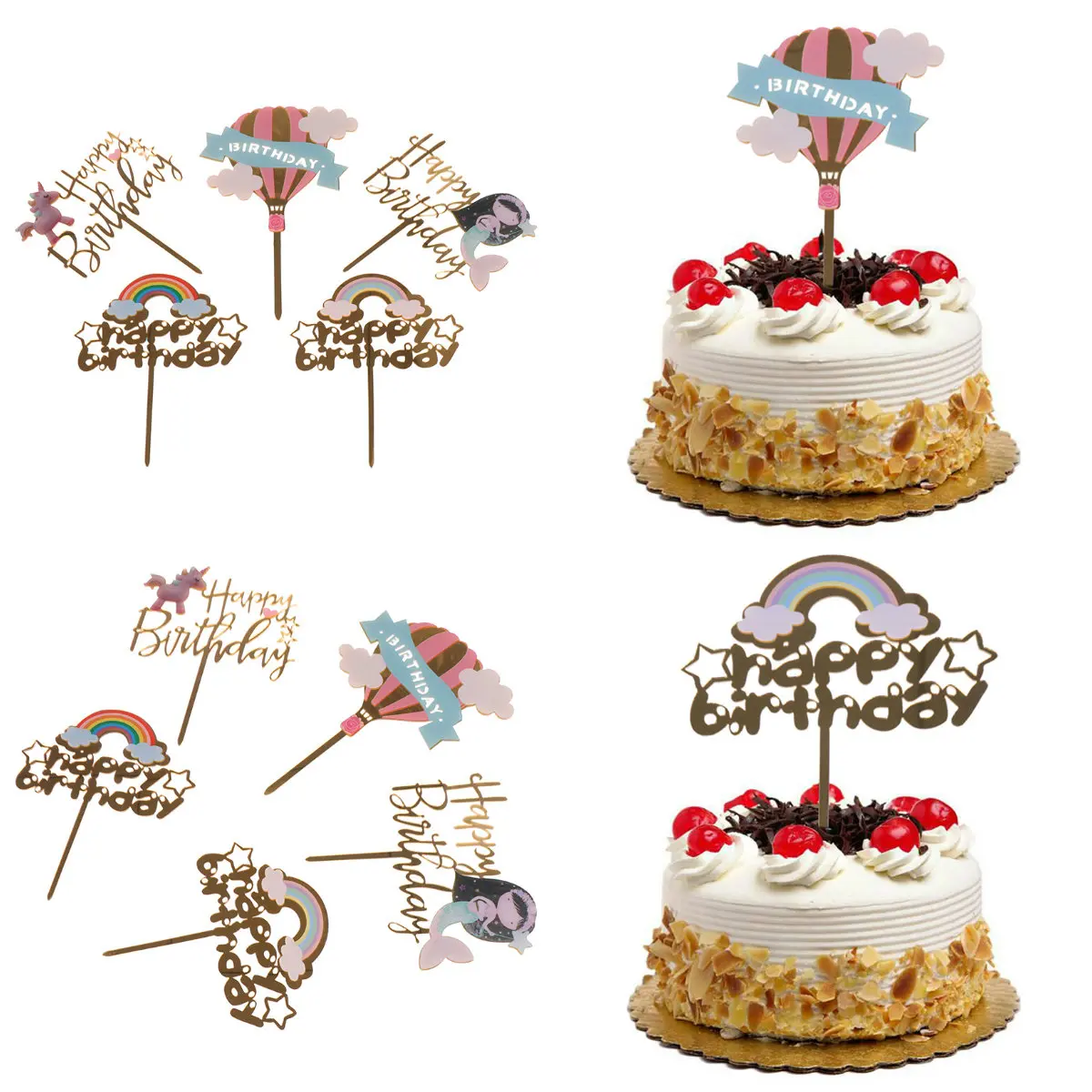 Для кекса День Рождения украшения инструменты с днем рождения торт Топпер