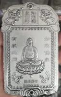 collectable chinese brass carved buddha tathagata tibet silver bullion thanka amulet exquisite small pendant statues