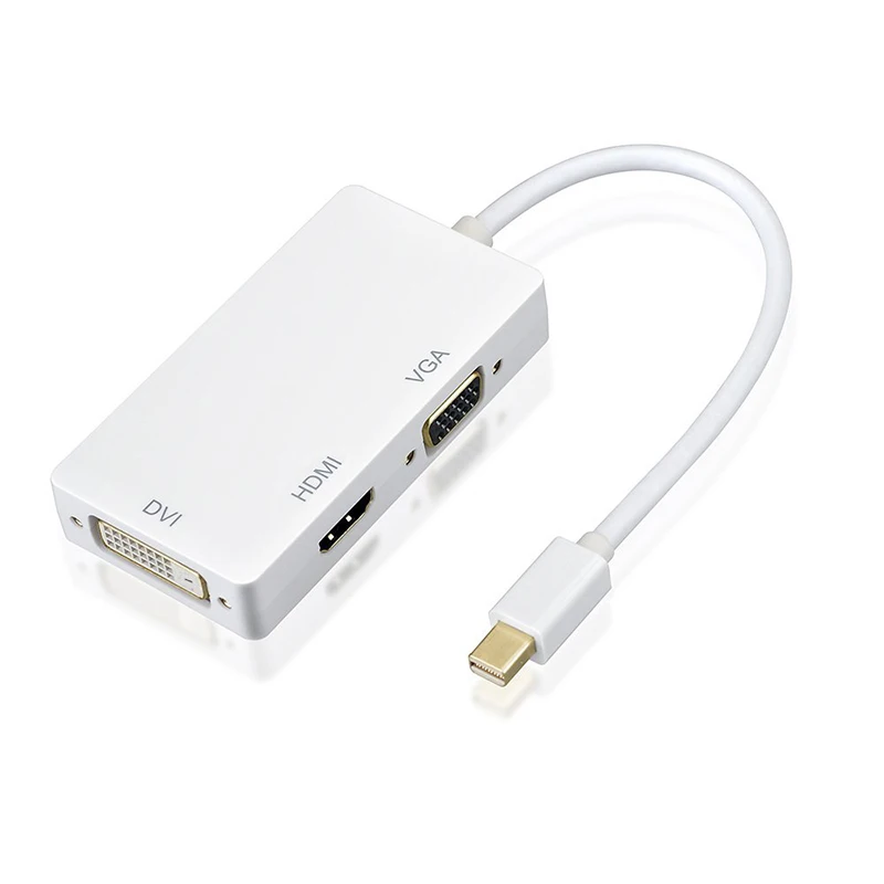 3 в 1 MINI DP DisplayPort для док станции DVI адаптер VGA HDMI переходник Thunderbolt кабели 1080P Mac MacBook