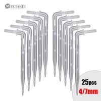 muciakie 25pcs 47mm transparent elbow arrow drippers 11cm od 4mm bending drop emitter garden potted irrigation watering tool