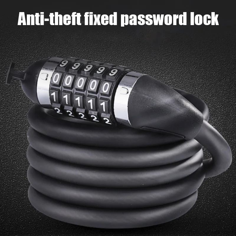 Bike Lock 5 Digit Code Combination Bicycle Security Equipment MTB Anti-theft Fixed Password | Спорт и развлечения