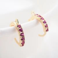 peixin charm luxury garnet red multicolor gold plated inlay zirconia ear ring for womens earrings jewelry making supplies