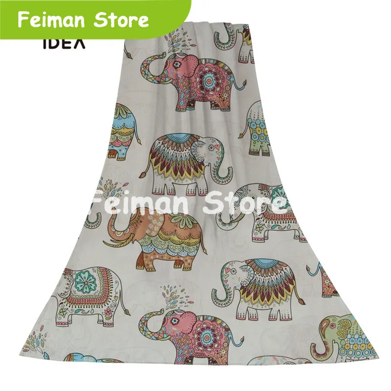 Милый мультяшный слон пляжые полотенца с принтом быстросохнущие домашние