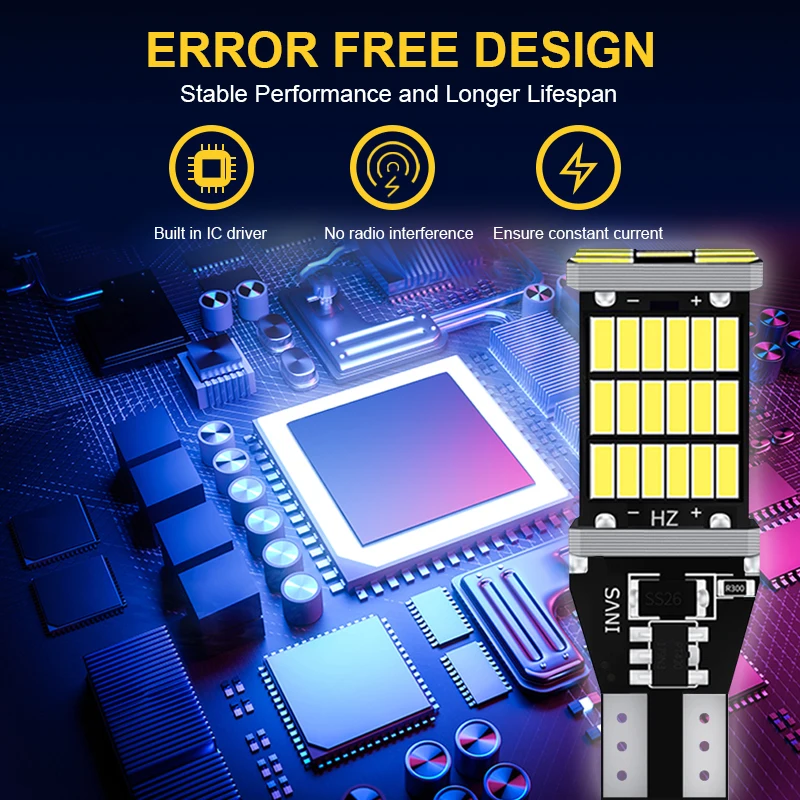 BOAOSI 2x Canbus Error Free T15 Автомобильный светодиодный свет резервного копирования Фары