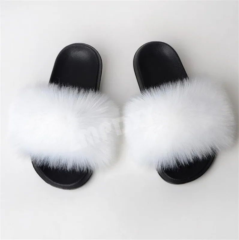 Winter Women House Slippers Faux Fur Slides New Fluffy Faux Fur Slides Girl Amazing Shoes Casual Fuzzy Slides Fake Fur Sandals images - 6