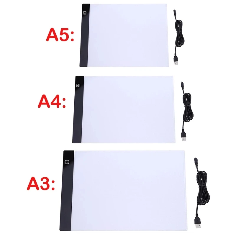 A3/A4/A5 Size Drawing Tablet Led Light Pad Tablet Diamond Painting Tools Eye Protection Bright Copy Board Diamond Embroidery art