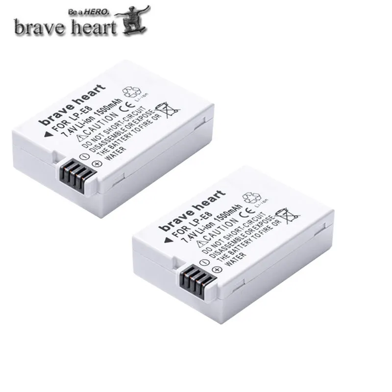 2 шт 1500mAh литий-ионный LP-E8 LP E8 аккумулятор+ AC Автомобильное зарядное устройство комплекты для Canon LP-E8 EOS 5D, 700D50D, 600D, 650 EOS Rebel T5i T3i