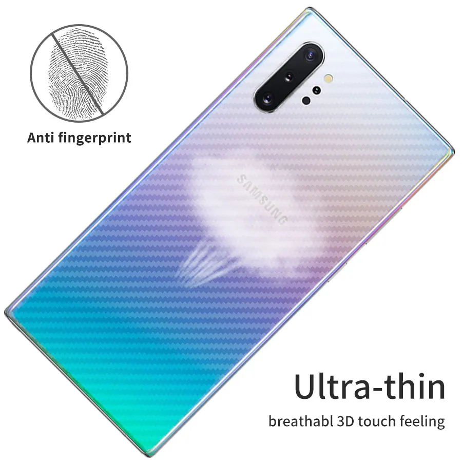 3Pcs Carbon Fiber Anti-fingerprint Back Film Samsung Galaxy Note20 Ultra S21 S20 S10Plus Back Screen Protector For S23 S22 Ultra