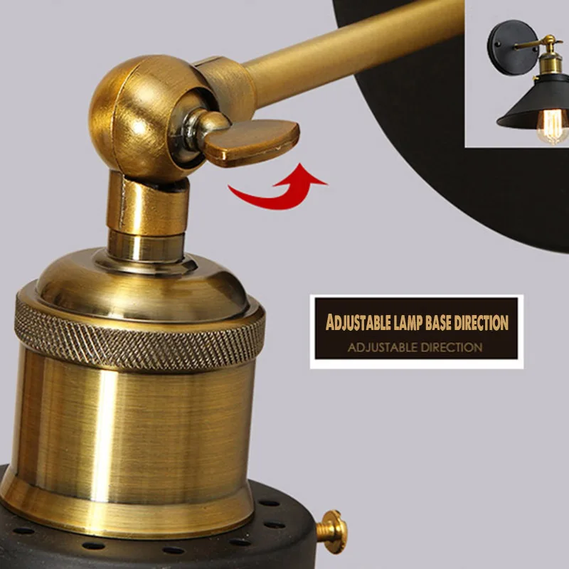

Industrial Wall lamp E27 Base Retro Attic LED Wall Lights Stairs Bathroom Iron Wall Lights