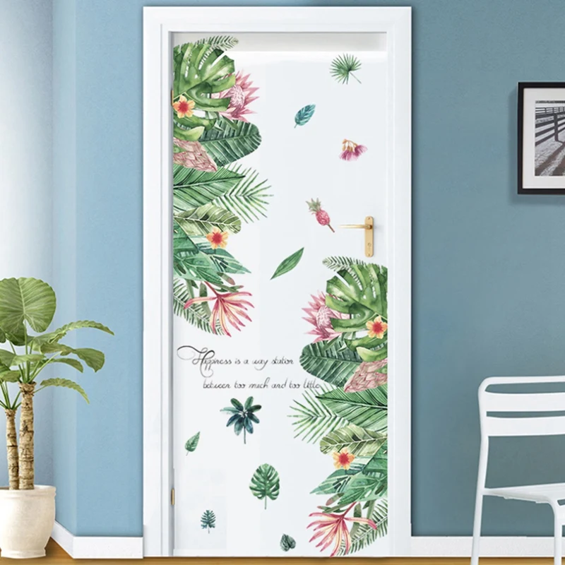 

NEW-Tropical Rainforest Plant Wall Sticker Green Banana Leaf Inkjet Wall Stickers Home Children's Room Interior Wall Sticker