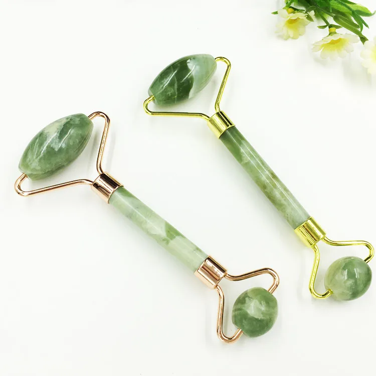 

Facial Massage Roller Guasha Board Double Heads Natural Jade Stone Face Lift Body Skin Relaxation Slimming Beauty Neck Thin Lift