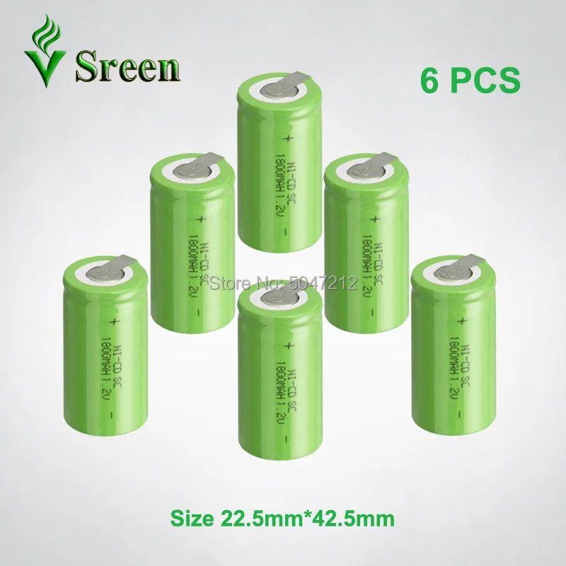 1800mAh 1 2 V SC NI CD батарея с никелевым листом DIY к Subc перезаряжаемые пакеты батарей