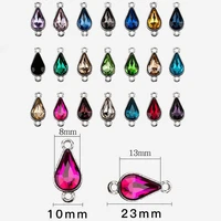 10pc crystal rhinestone water drop connectors pendant charms for jewelry making earrings charm necklace bracelet diy accessories