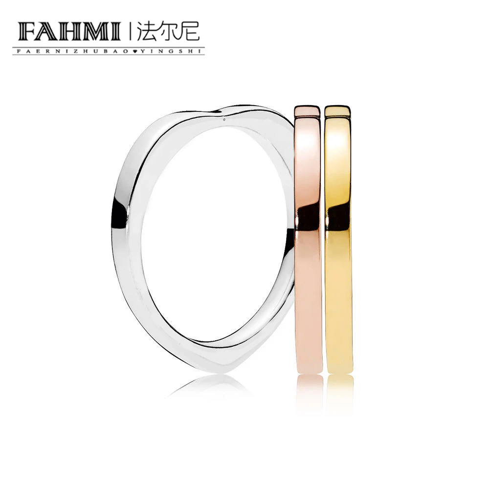 

2020 100% 925 Sterling Silver Leisure Vitality ROSE SHINE SIGNATURE ARCS OF LOVE RING Set 167379 197379 187379 RAU0491