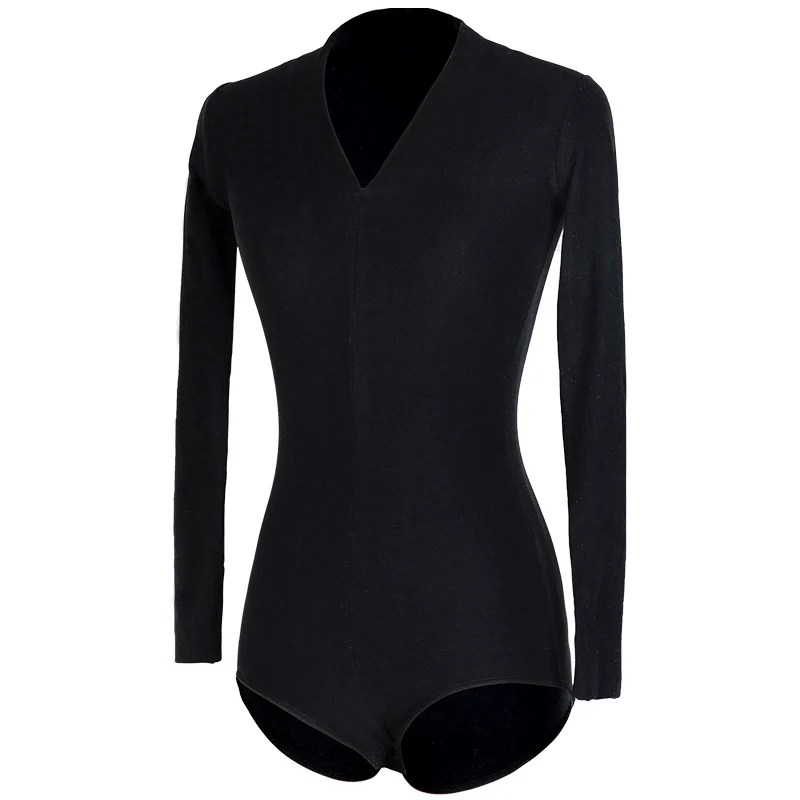 

2021 New Latin Dance Clothes Women Long Sleeve V-Neck Sexy Practice Tops Rumba Dance Performance Shirts Samba Clothing DWY5273