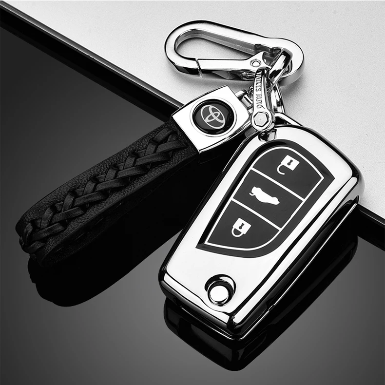 ZOBIG автомобильный флип-чехол для ключей Toyota Yaris Reiz Carola Rav4 Highlander складной брелок