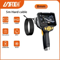 hd 8mm industrial endoscope borescope camera 4 3 lcd 5m cable camera for mechanical inspection pipeline repairwith 32gb card