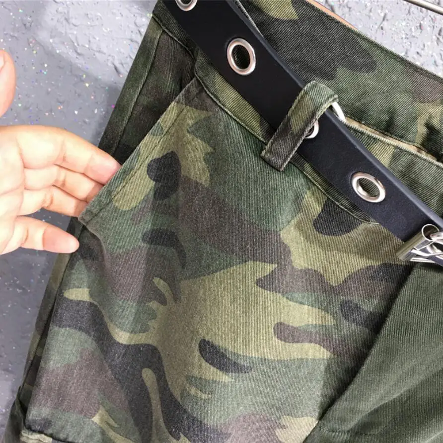 

Camouflage High Waist Patchwork Contrast Harem Cargo Straight Jogger Pocket Women Pant Streetwear Punk Harajuku r1569