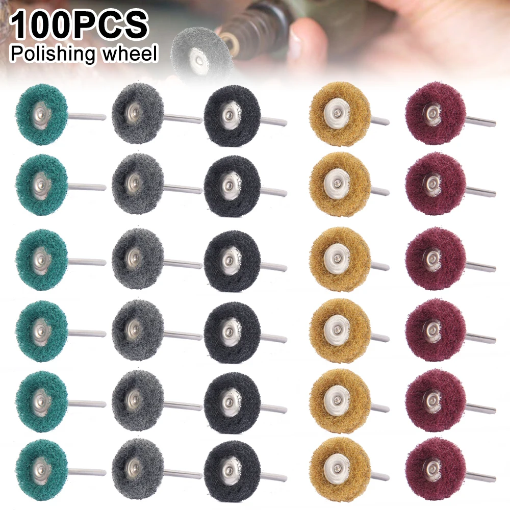 100 шт. мини щетки губки с абразивным кругом нейлон для шлифования оптоволоконных
