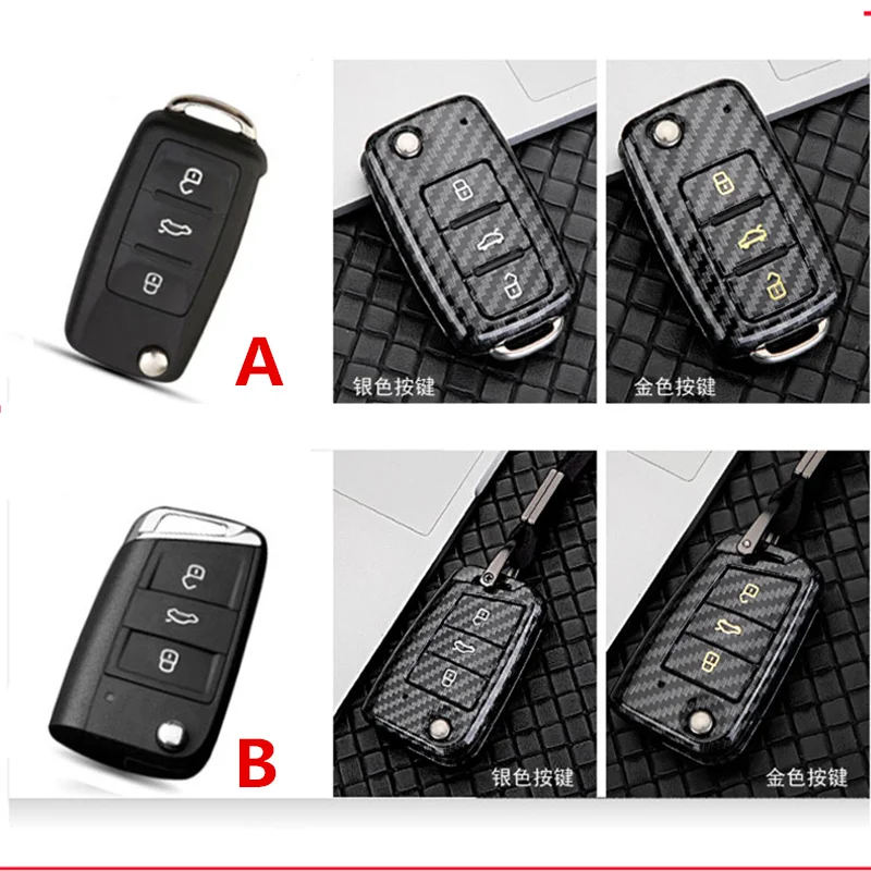 Чехол для ключей автомобиля из АБС-пластика для VW Golf Bora Jetta POLO GOLF Passat Skoda octevia A5 Fabia seat Leon Golf-7 Tiguan-L автомобильный брелок