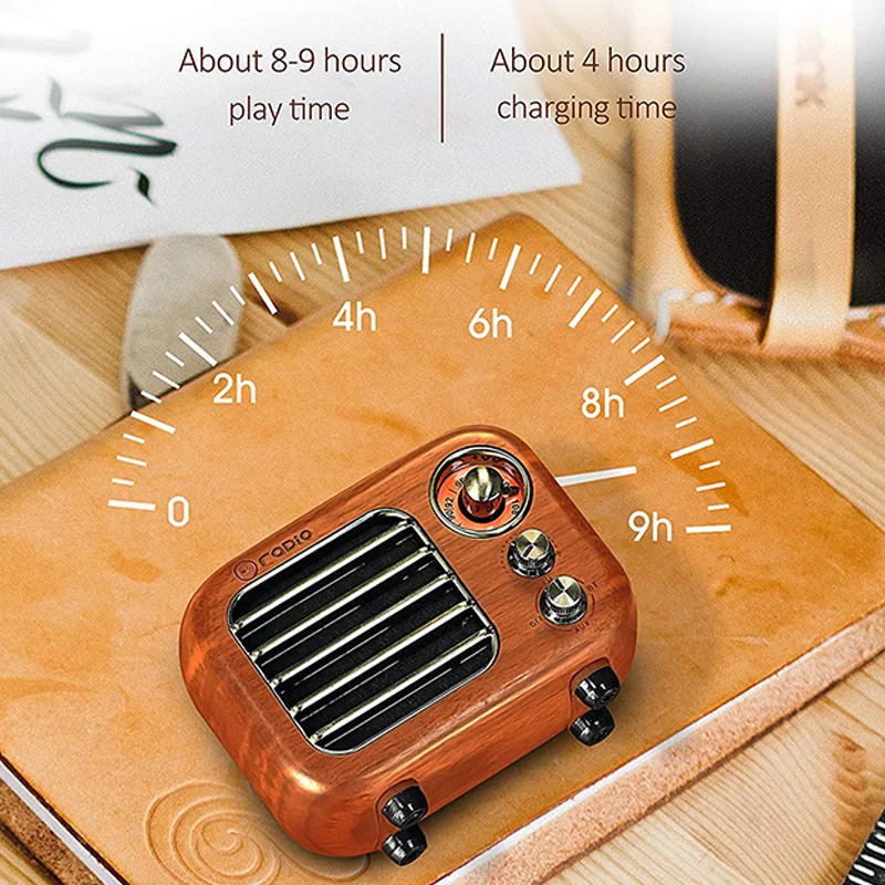 Ретро Радио винтажный Bluetooth динамик-Вишня Деревянный fm-радио с 4 2 соединение