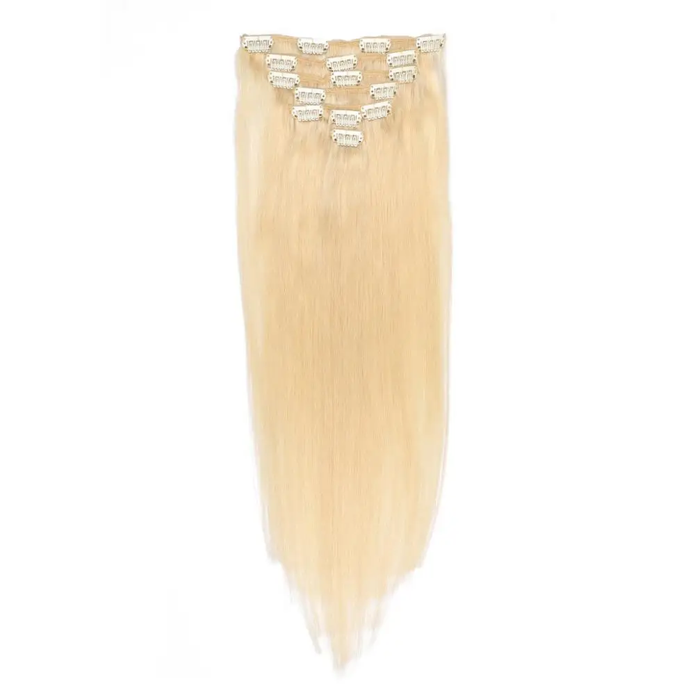 Человеческие бразильские волосы для наращивания на заколках #24 Remy 16-26 дюймов 100 г