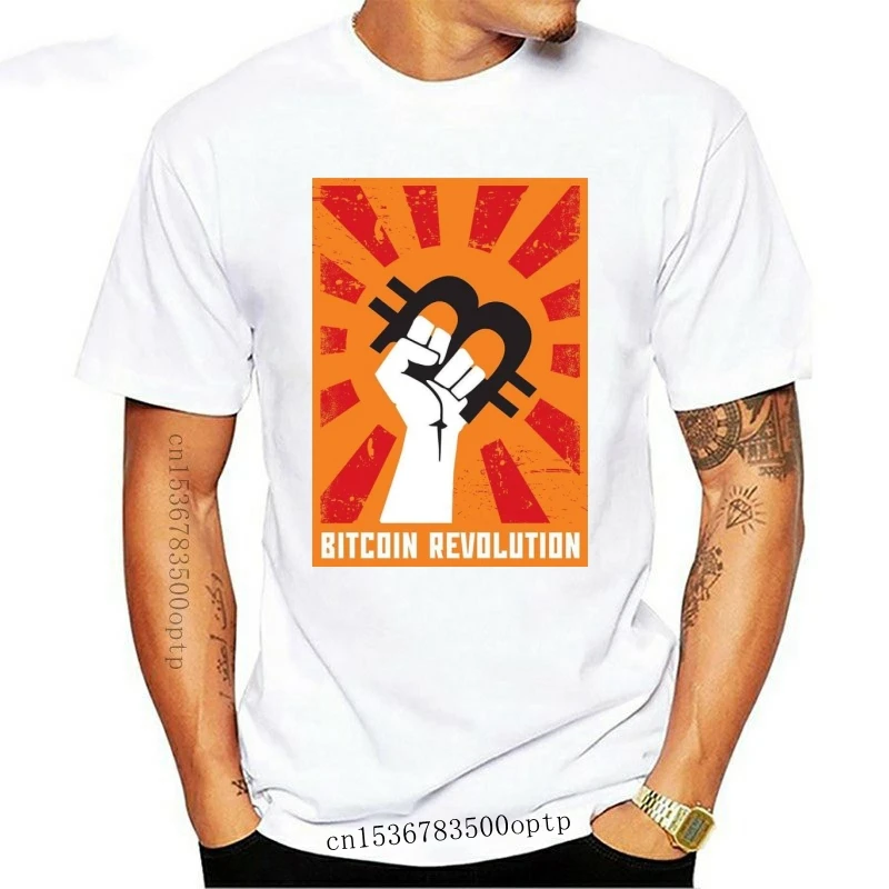 

Bitcoin T-Shirt Revolution Cryptocurrency Tee Shirt Plus Size Tops