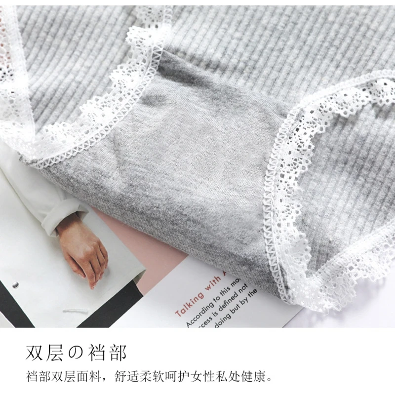 

Cotton Briefs Lace Panties Women Sexy Breathable Soft Lingerie Floral Women's Underpant Comfort Woman Underwear 6 Solid Colors