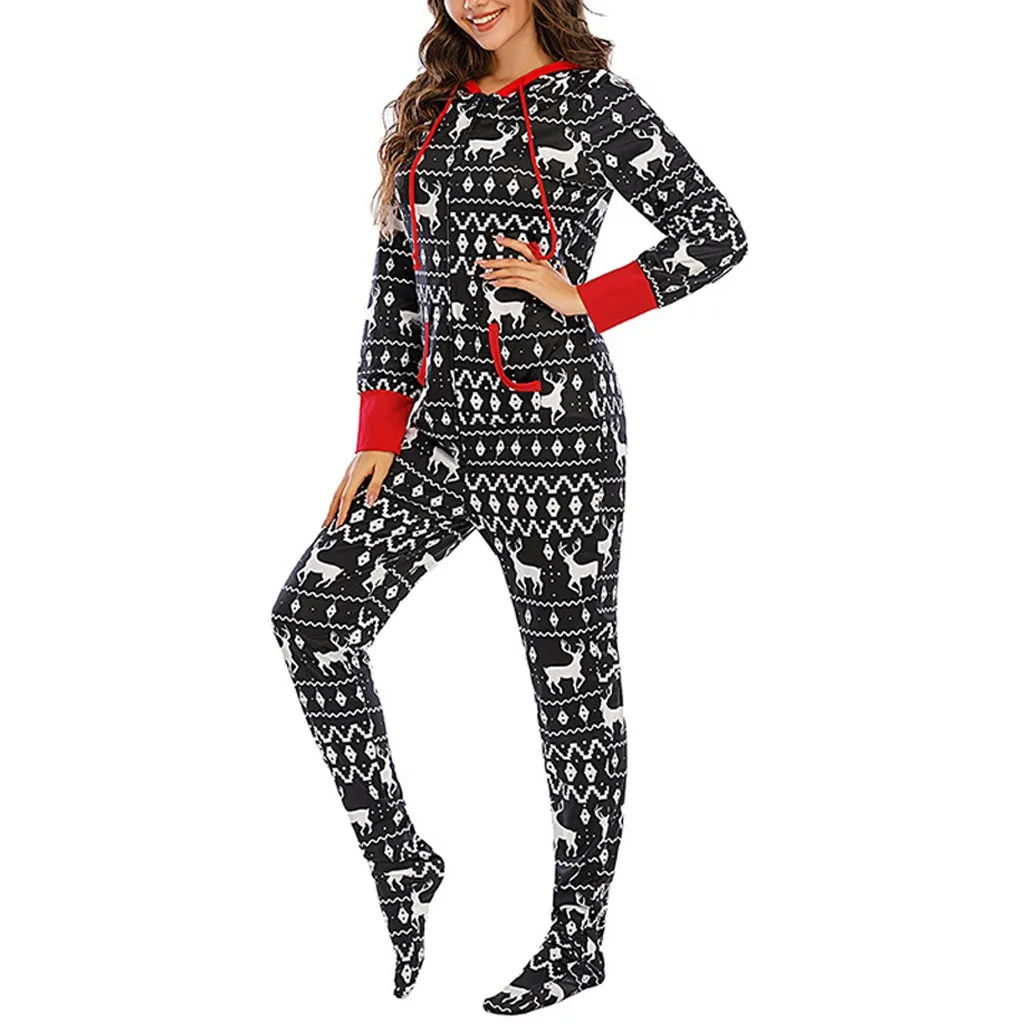 Зимний новый толстый Рождественский Женский пижамный комплект с рождественским