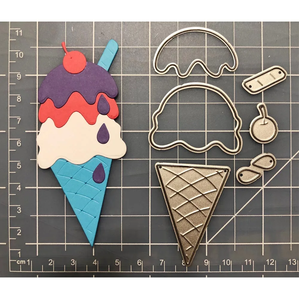 

Ice Cream Metal Cutting Die Stencil Template for DIY Embossing Paper Photo Album Gift Cards Making Scrapbooking Craft New Dies