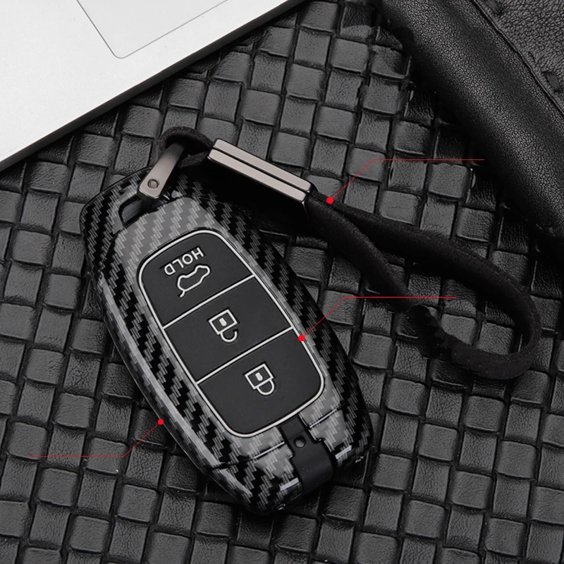 Чехол для автомобильного ключа из цинкового сплава и силикагеля Hyundai Santa FeTM 2019 I30